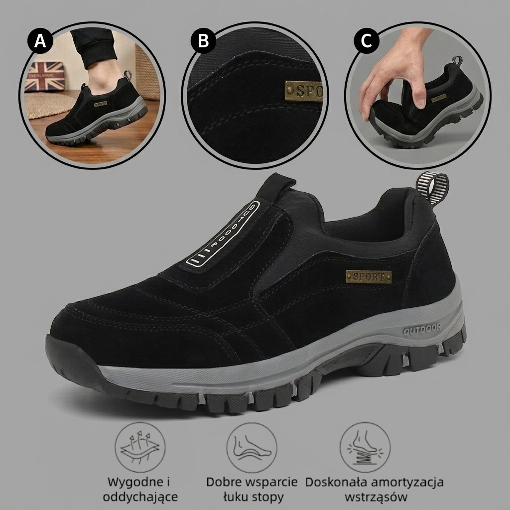 🔥 50% zniżki tylko dziś! Nie przegap! ⏰ Ergonomicznie zaprojektowane buty ortopedyczne – zapewniają naturalne wsparcie łuku stopy 👞 Skutecznie łagodzą ból stóp