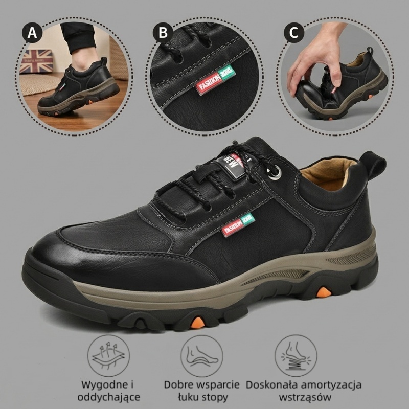 🔥 50% zniżki tylko dziś! Nie przegap! ⏰ Ergonomicznie zaprojektowane buty ortopedyczne – zapewniają naturalne wsparcie łuku stopy 👞 Skutecznie łagodzą ból stóp