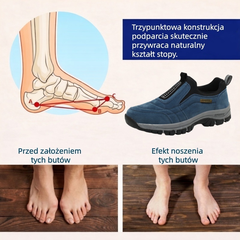 🔥 50% zniżki tylko dziś! Nie przegap! ⏰ Ergonomicznie zaprojektowane buty ortopedyczne – zapewniają naturalne wsparcie łuku stopy 👞 Skutecznie łagodzą ból stóp
