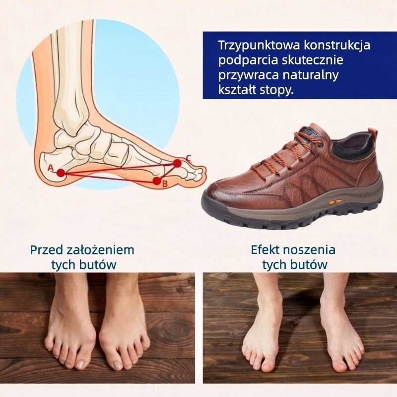 🔥 50% zniżki tylko dziś! Nie przegap! ⏰ Ergonomicznie zaprojektowane buty ortopedyczne – zapewniają naturalne wsparcie łuku stopy 👞 Skutecznie łagodzą ból stóp