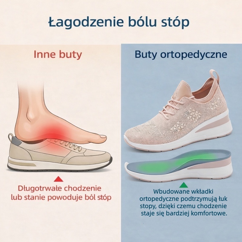 🔥 50% zniżki tylko dziś! Nie przegap! ⏰ Ergonomicznie zaprojektowane buty ortopedyczne – zapewniają naturalne wsparcie łuku stopy 👞 Skutecznie łagodzą ból stóp
