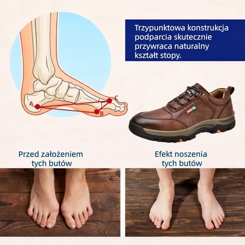 🔥 50% zniżki tylko dziś! Nie przegap! ⏰ Ergonomicznie zaprojektowane buty ortopedyczne – zapewniają naturalne wsparcie łuku stopy 👞 Skutecznie łagodzą ból stóp