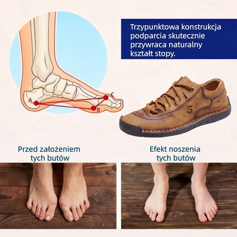 🔥 50% zniżki tylko dziś! Nie przegap! ⏰ Ergonomicznie zaprojektowane buty ortopedyczne – zapewniają naturalne wsparcie łuku stopy 👞 Skutecznie łagodzą ból stóp