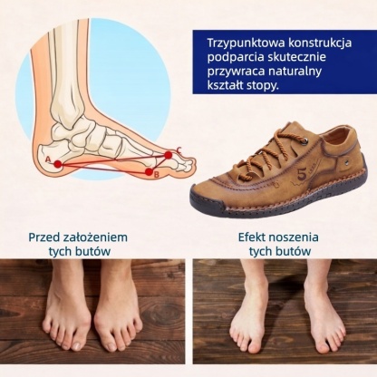 🔥 50% zniżki tylko dziś! Nie przegap! ⏰ Ergonomicznie zaprojektowane buty ortopedyczne – zapewniają naturalne wsparcie łuku stopy 👞 Skutecznie łagodzą ból stóp