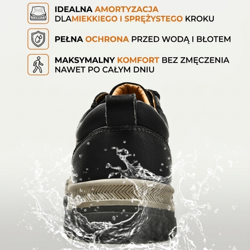 🔥 50% zniżki tylko dziś! Nie przegap! ⏰ Ergonomicznie zaprojektowane buty ortopedyczne – zapewniają naturalne wsparcie łuku stopy 👞 Skutecznie łagodzą ból stóp