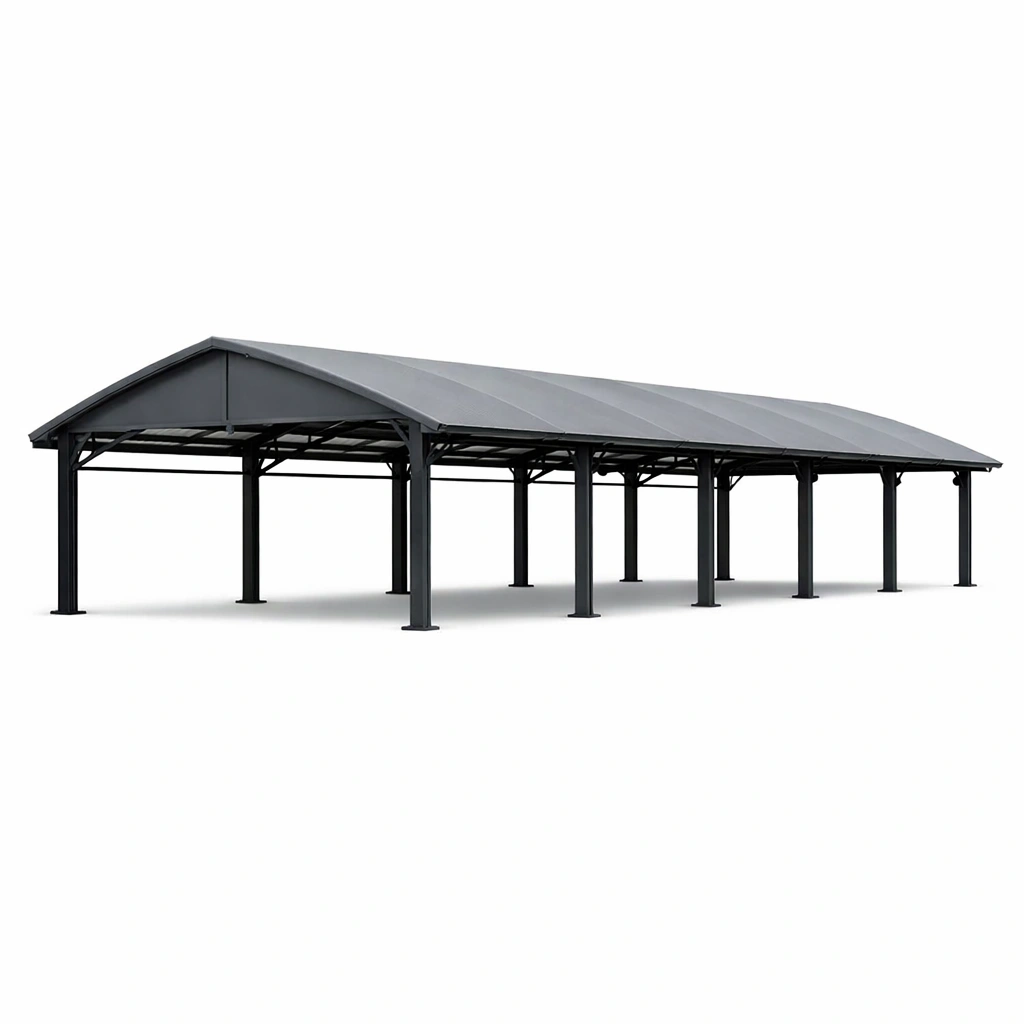 Carport stahl mit polykarbonat dach anthrazit 1000x500x300 cm-ROOMFINO