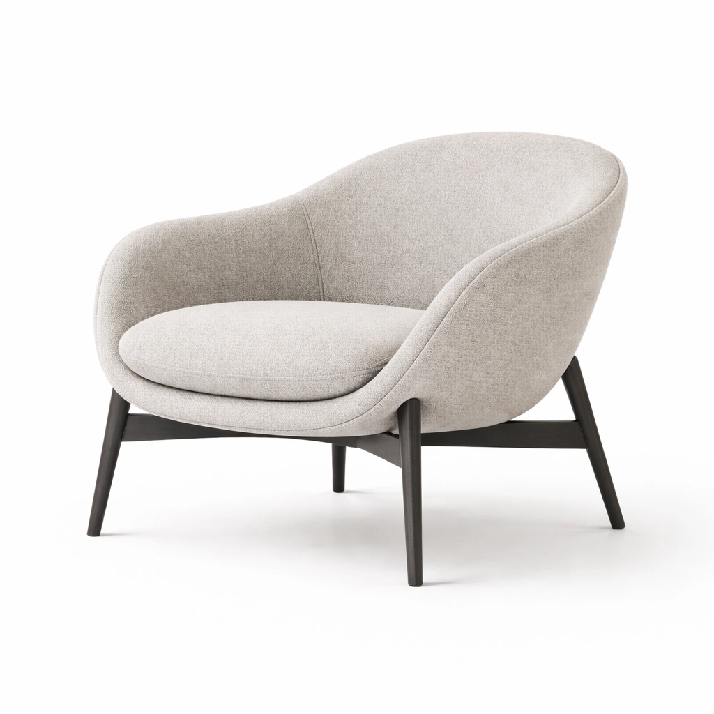 Sessel grau stoff holz-ROOMFINO