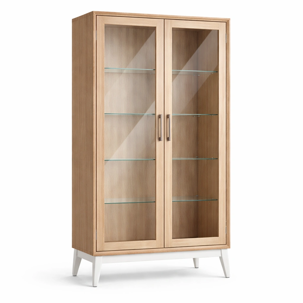 Vitrine eiche glas 180x80x40cm-LIVCINO