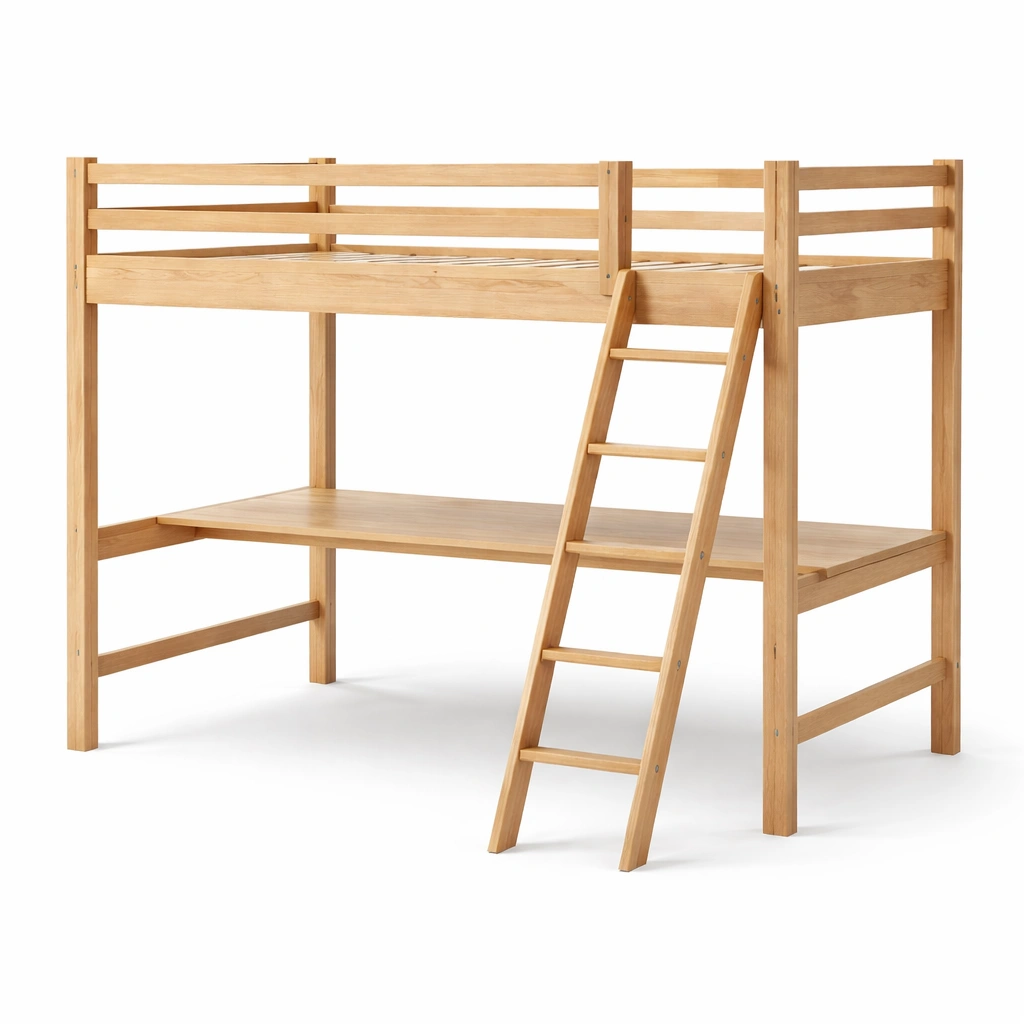 Hochbett aus kiefernholz mit leiter 200x100x150 cm-LIVCINO