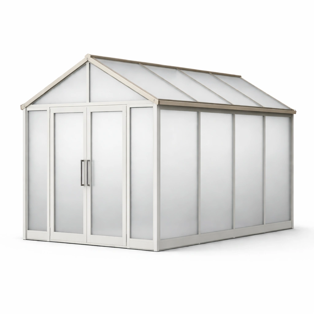 Gewächshaus aluminium polycarbonat weiß-HOMSENO