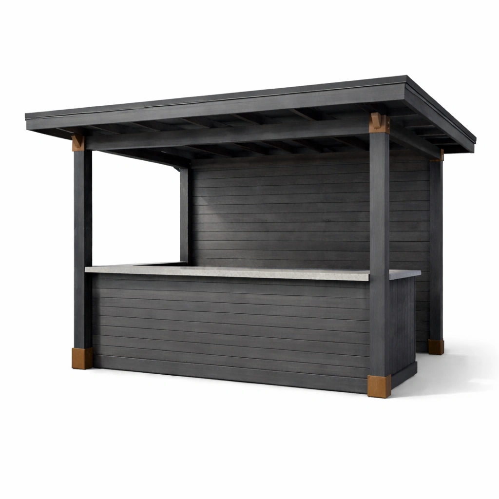 Barpavillon aus holz anthrazit mit dach-HOMSENO