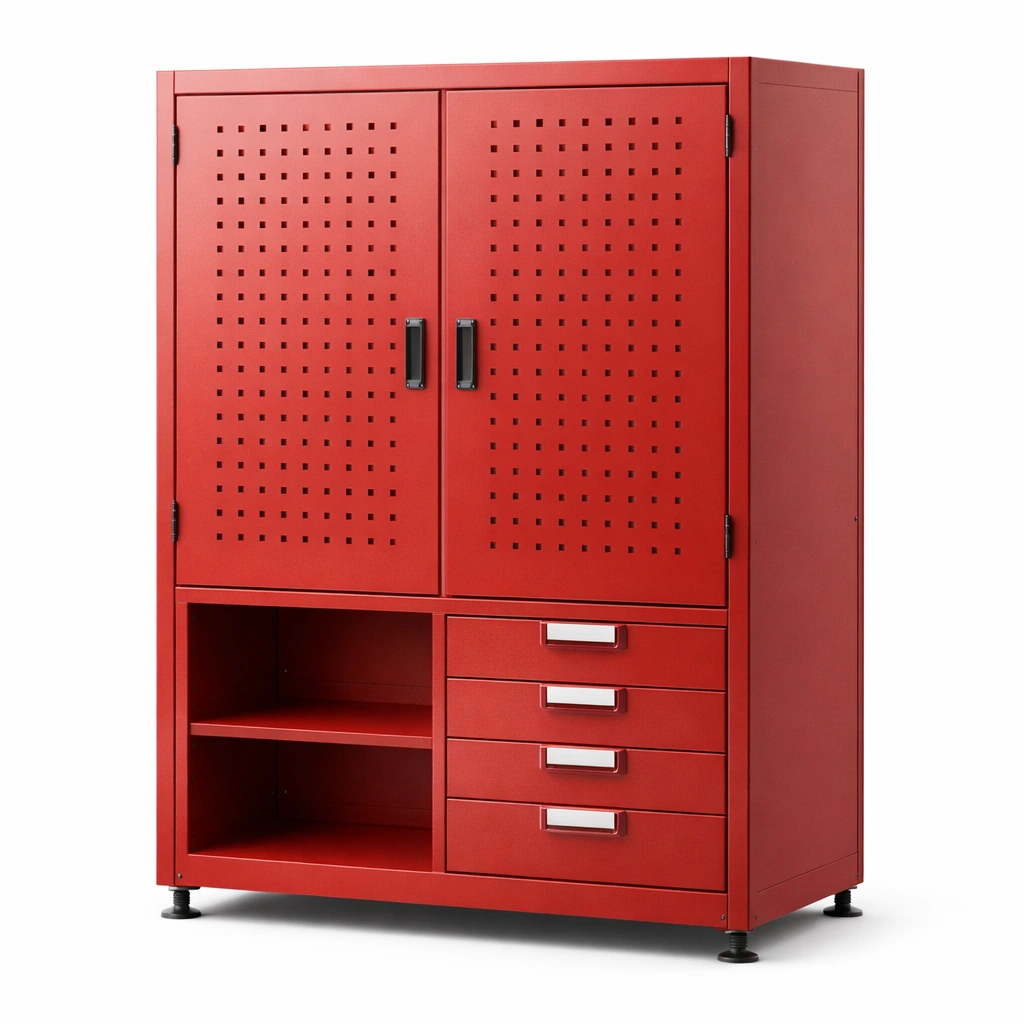 Werkzeugschrank metall mit türen und schubladen rot 180x90x40 cm-HOMSENO