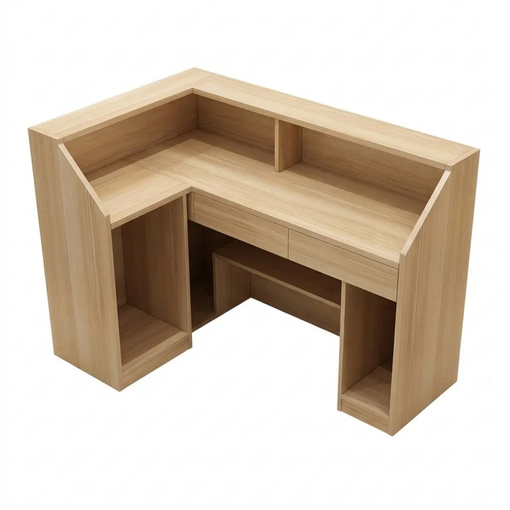 Mostrador de recepción moderno con cajones y paneles privados