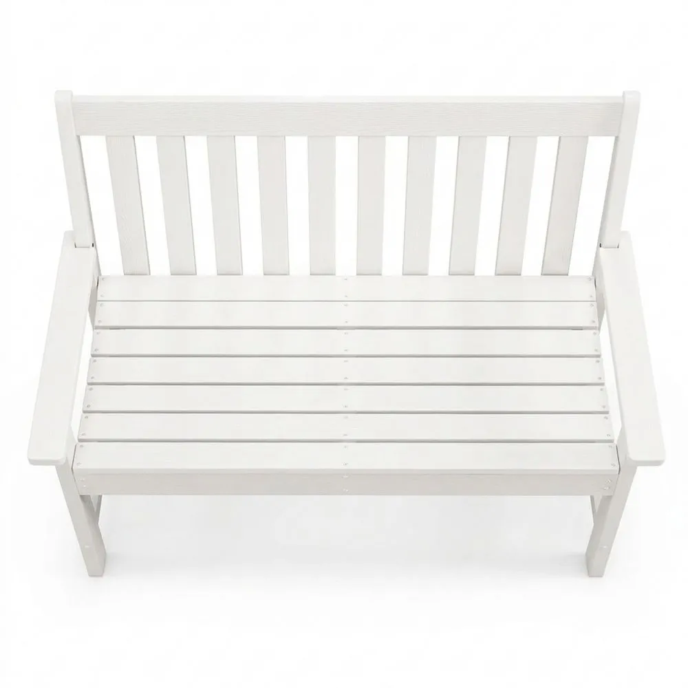 Banco de jardín para exteriores de 2 plazas con respaldo y reposabrazos