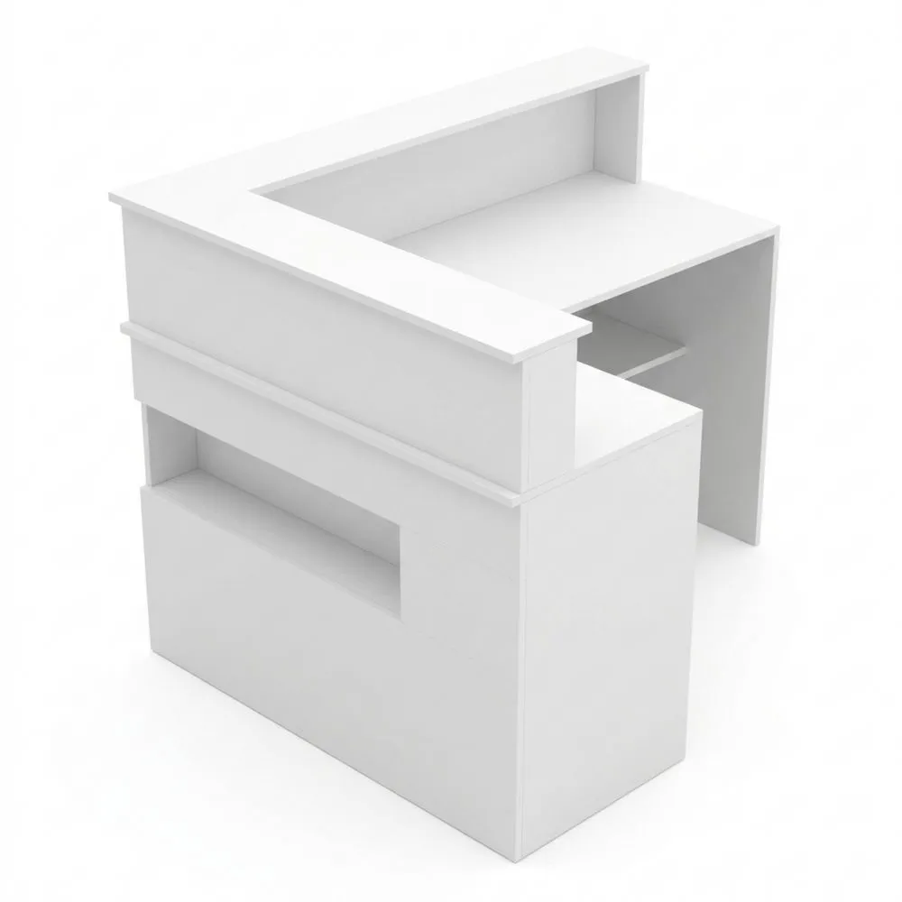 Mostrador de Recepción con Cajones Blanco para Oficinas y Tiendas