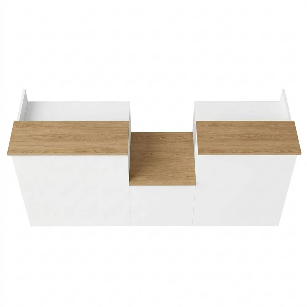 Mostrador de Recepción Grande para Oficinas, Clínicas y Tiendas (80+60+80cm)