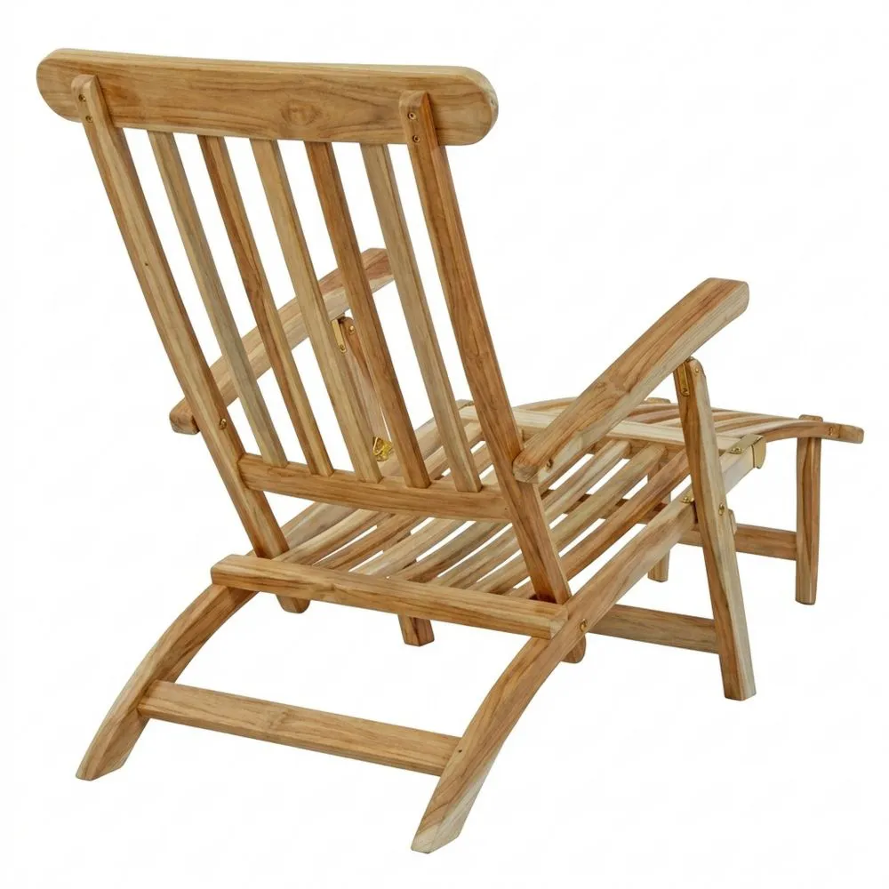 Tumbona de Teca Ajustable para Exteriores, Ahorro de Espacio