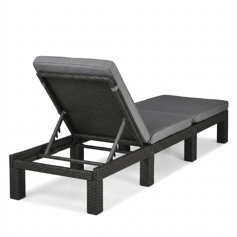 Tumbona de Jardín para Exterior con Respaldo Reclinable y Cojín