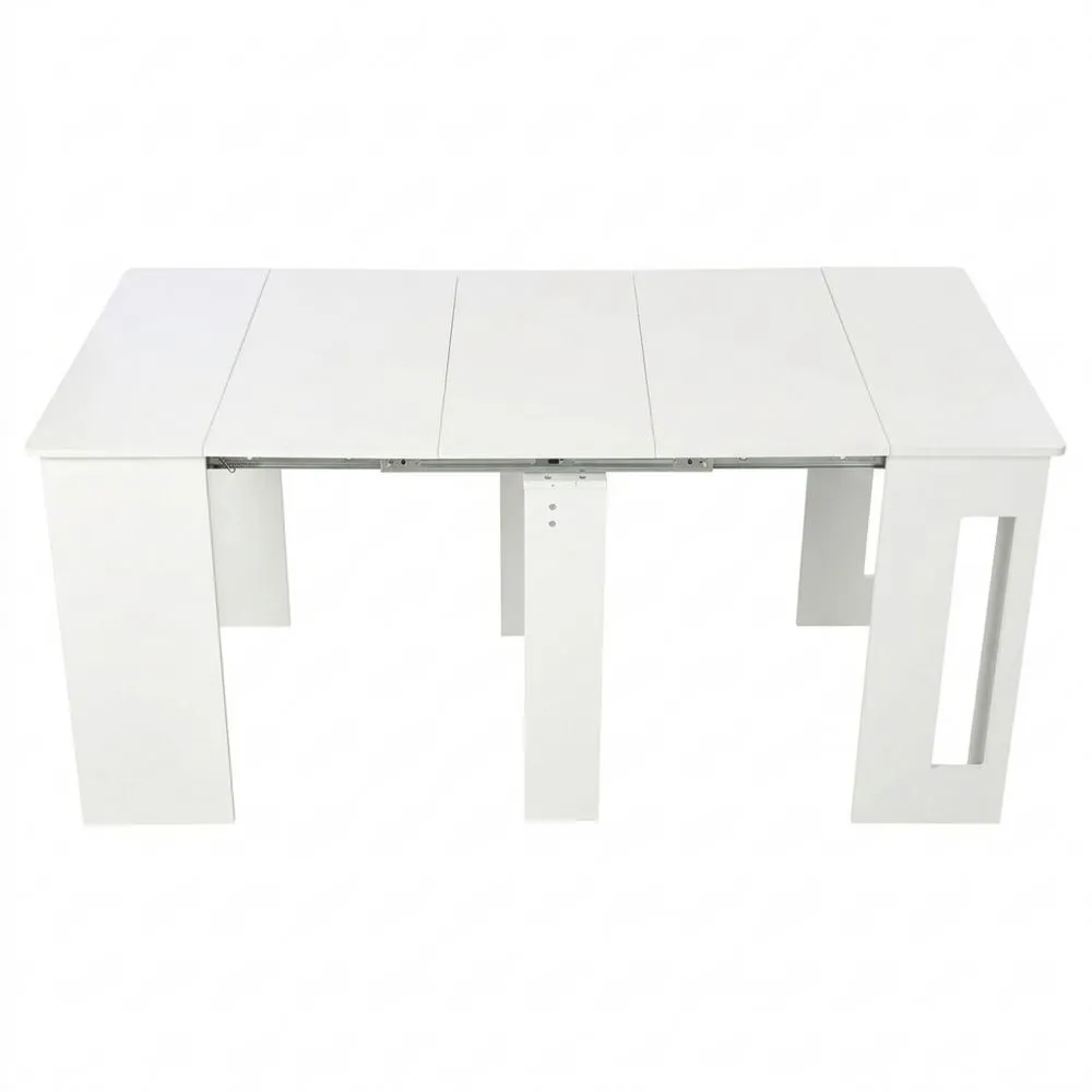 Mesa de Comedor Extensible para 4-6 Personas con Alas Plegables Multifuncional para Cocina y Estudio 60 kg 180 x 85 x 75 cm Blanca