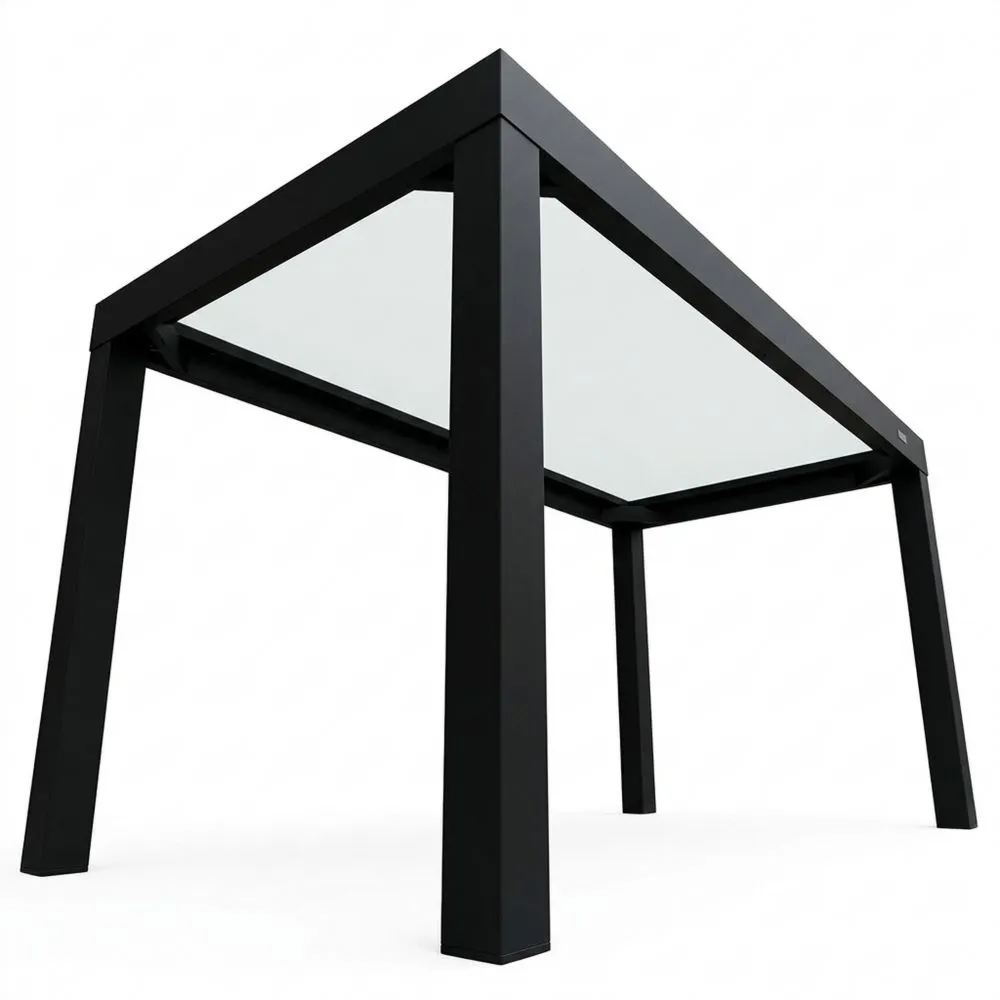 Mesa de Jardín Extensible de Aluminio y Cristal Templado, para 6-10 Personas, 135/270 x 90 cm