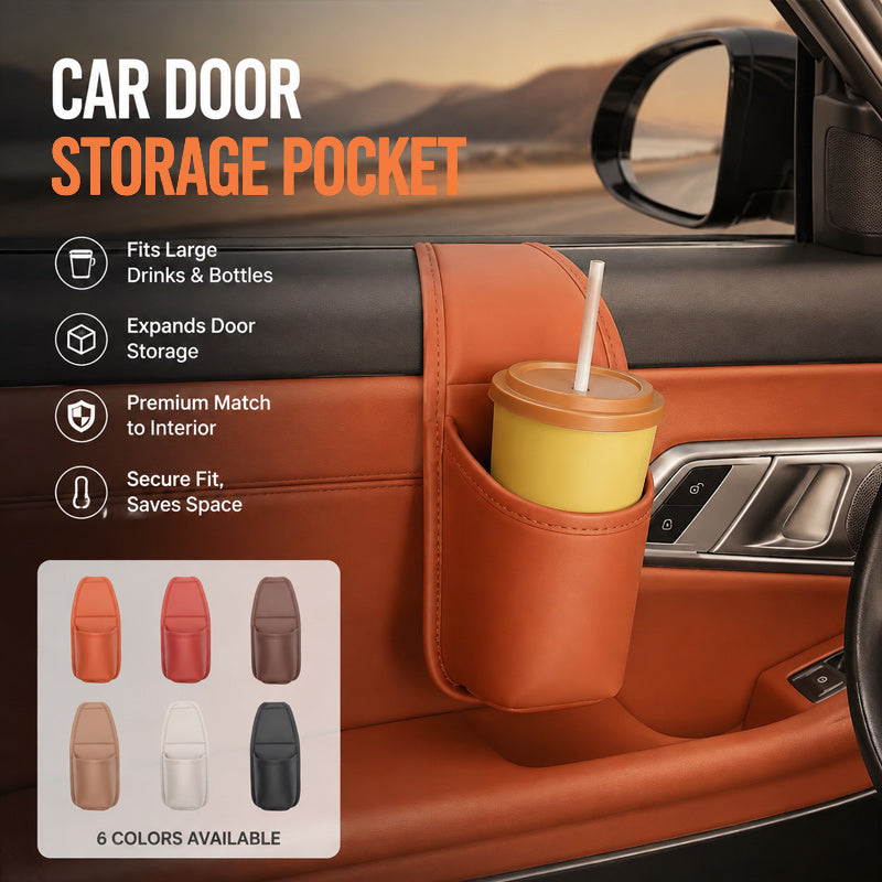 🚗Car Door Leather Cup Holder