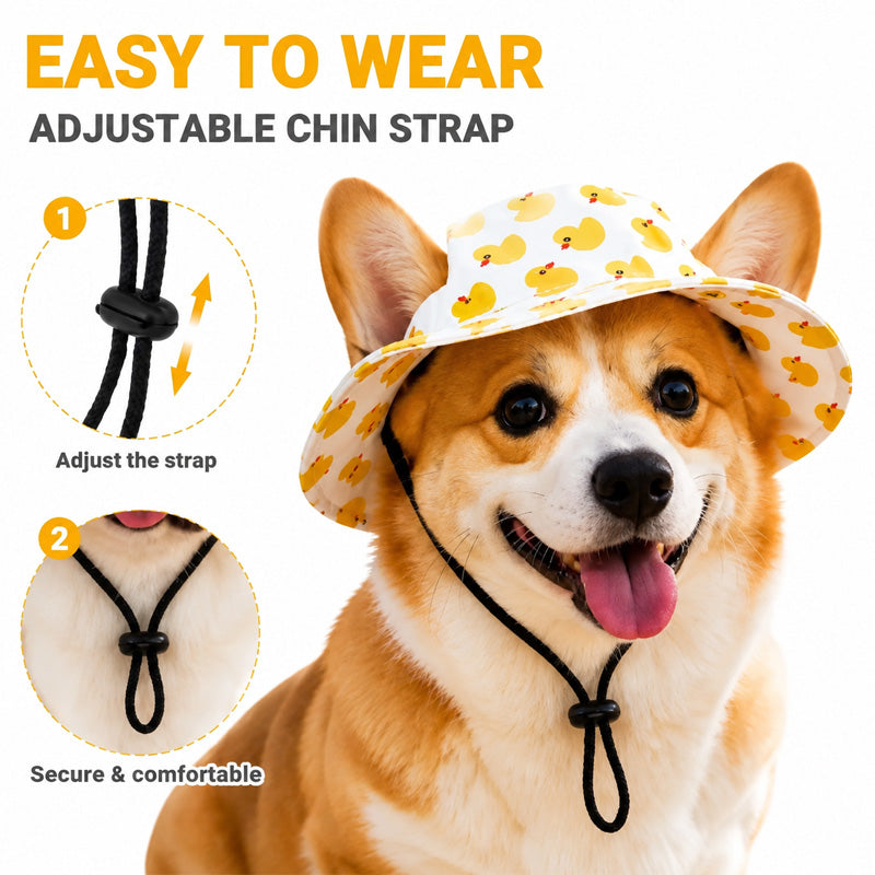 🐾 Cute Printed Pet Bucket Hat, Breathable Sun Cap Fits Small Medium Large Dogs & Cats