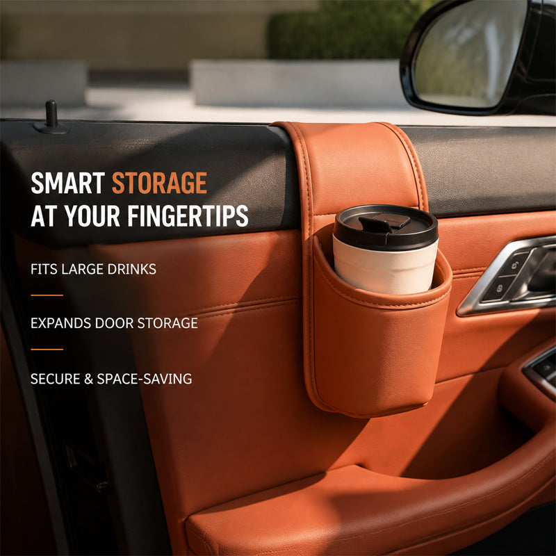 🚗Car Door Leather Cup Holder