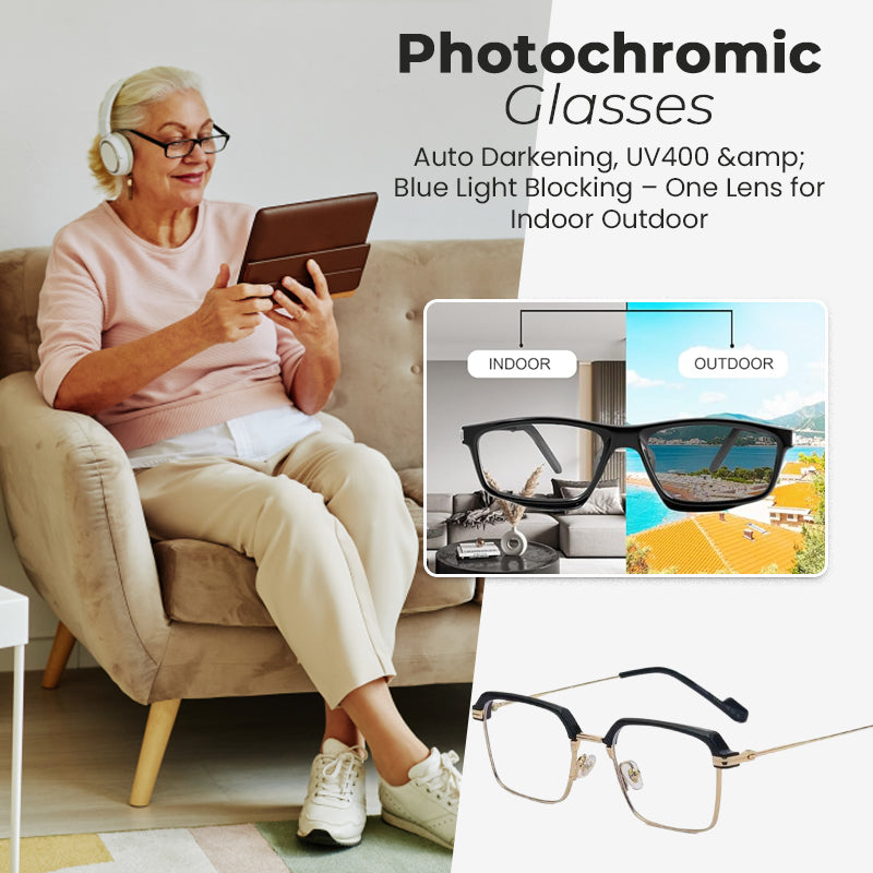 Photochromic Glasses – Auto Darkening, UV400 & Blue Light Blocking