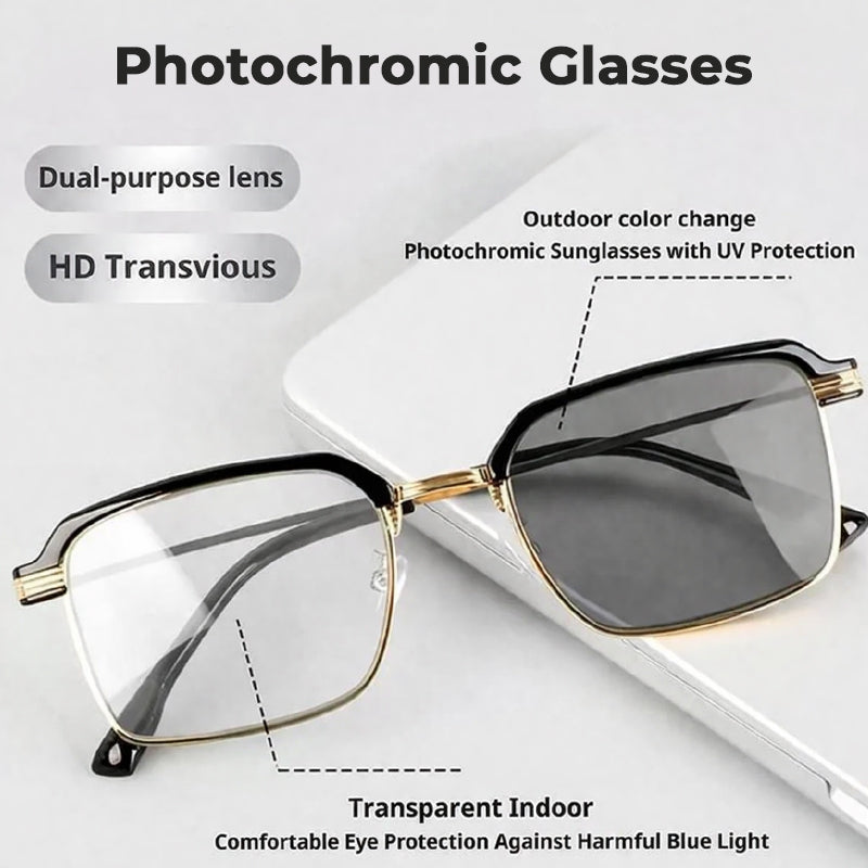 Photochromic Glasses – Auto Darkening, UV400 & Blue Light Blocking
