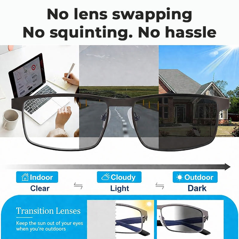 Photochromic Glasses – Auto Darkening, UV400 & Blue Light Blocking