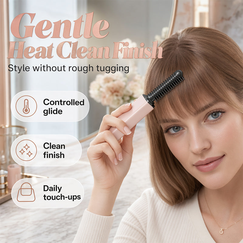 Portable heated comb styling detail