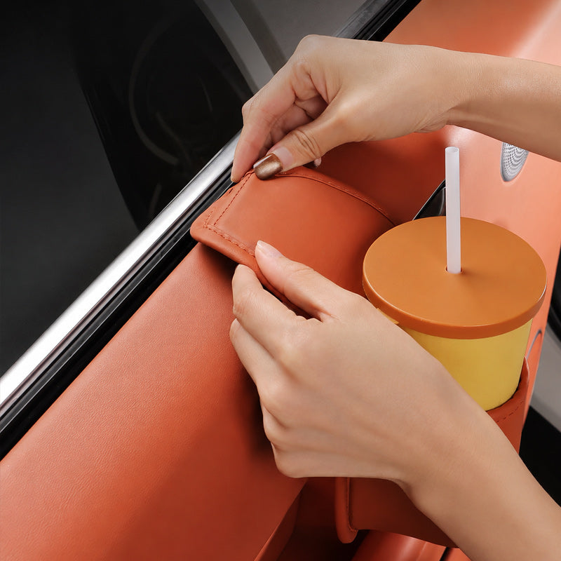 🚗Car Door Leather Cup Holder
