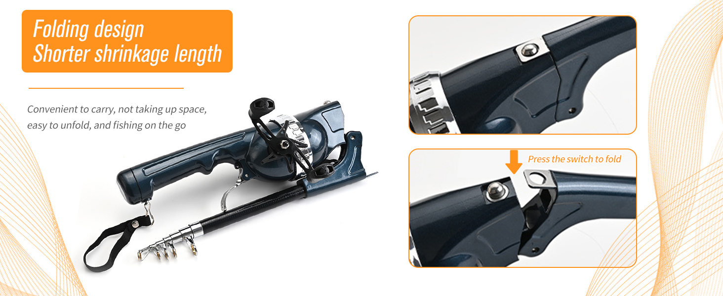 EasyFish Folding Rod, Telescopic Folding Fishing Rod,