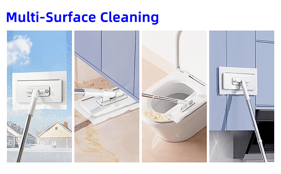 Disposable Dust Mop with 5 Reusable Cloths
