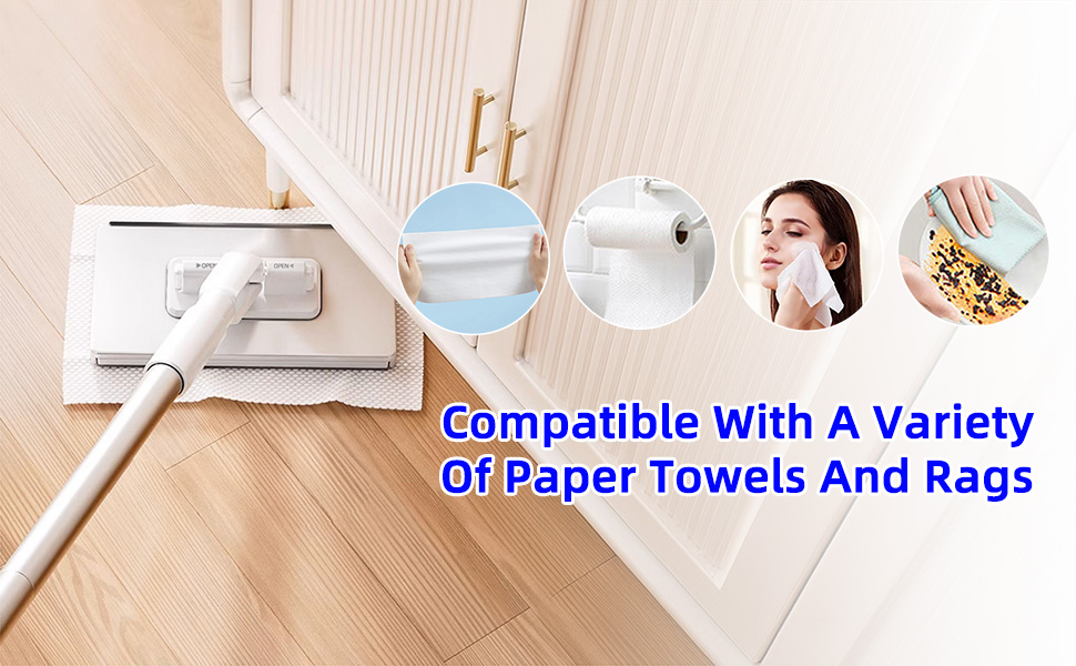 Disposable Dust Mop with 5 Reusable Cloths