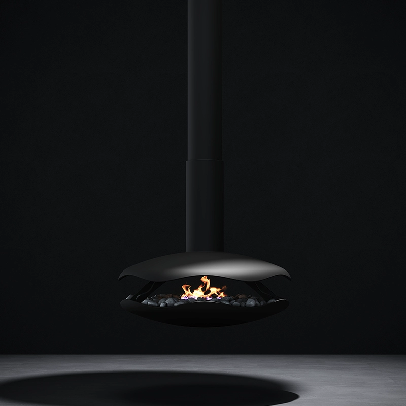 Luxury Hanging Disc-Shaped Real Fire Fireplace Shine 8-Hearthartsinn