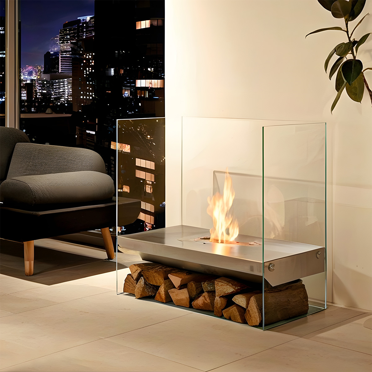 Modern Glass Bioethanol Fireplace Ember 5-Hearthartsinn