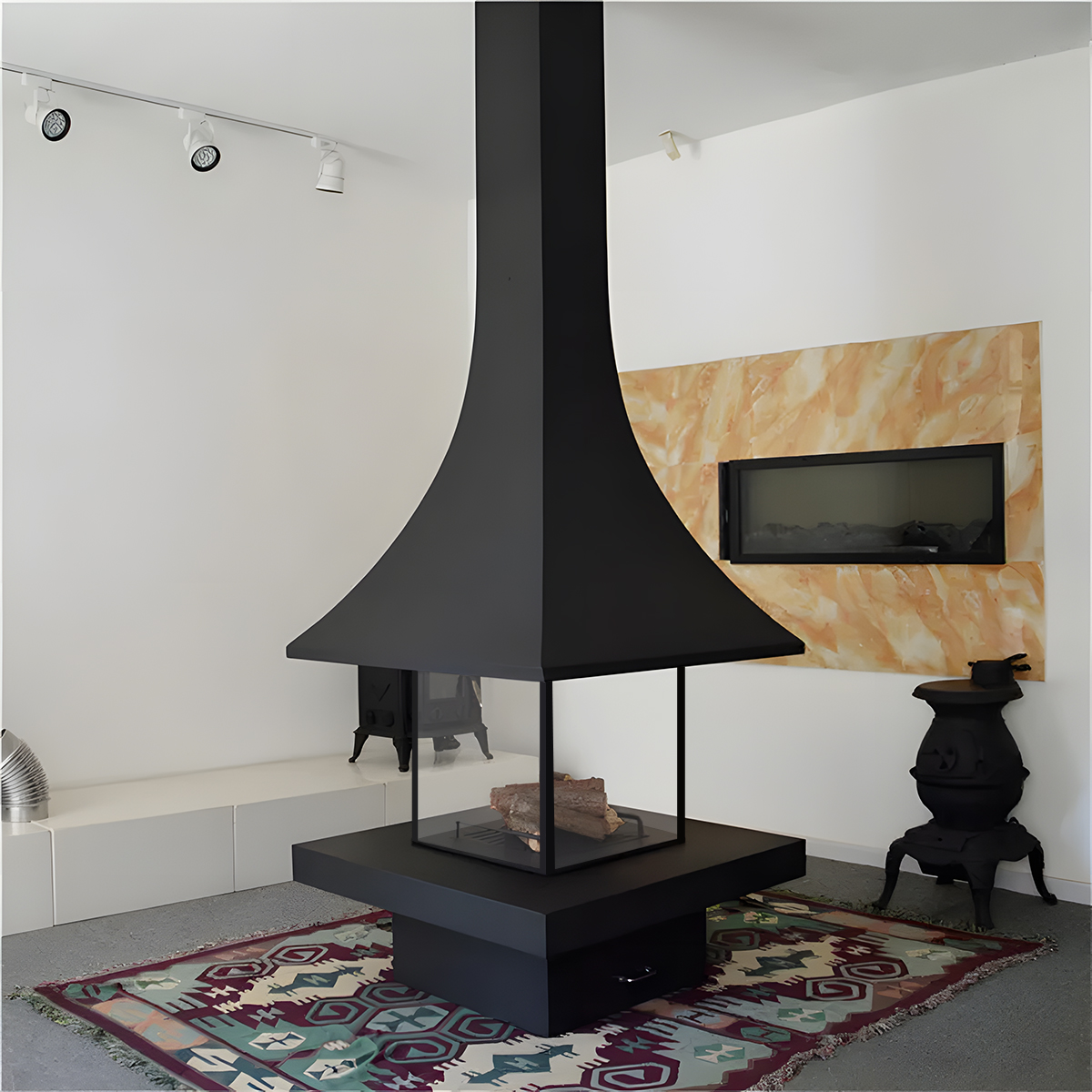 Trumpet Table Wood Burning Fireplace Ash 5-Hearthartsinn