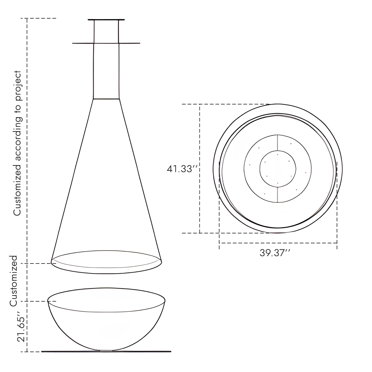 Luxury Hemispherical Suspended Fireplace Shine 7-Hearthartsinn