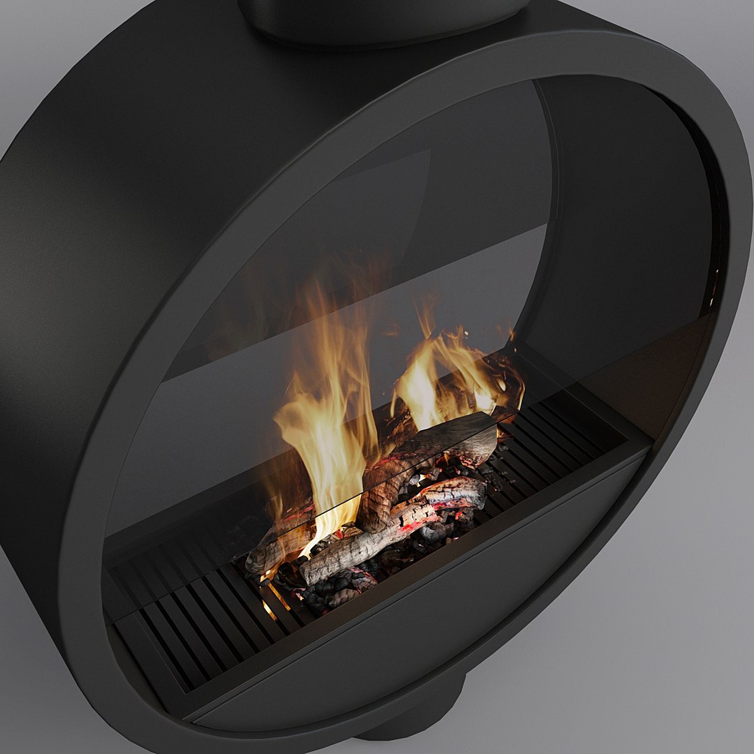 Artistic Ring Suspended Wood Burning Fireplace Ash 1-Hearthartsinn