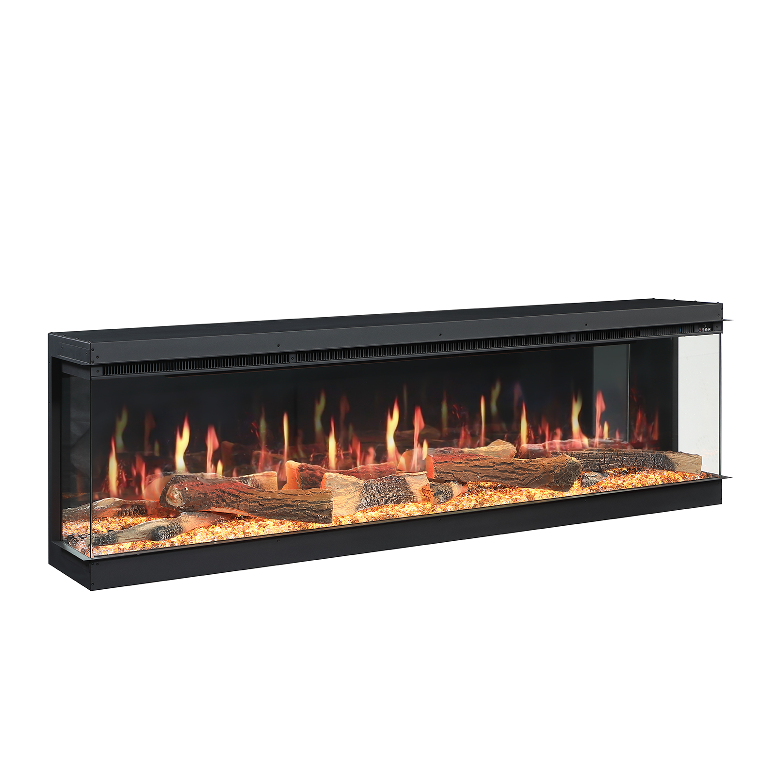 LCD Three-sided Embedded Simulated Flame Electronic Fireplace