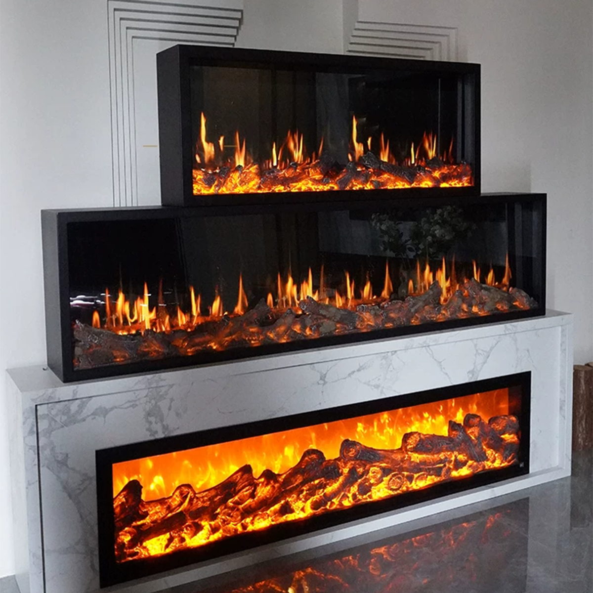 Holographic Screen Simulated Fire Embedded Fireplace Core Glimmer 4