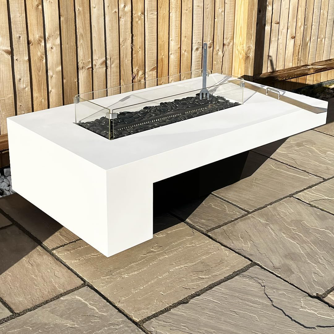 Stainless Steel Concrete Finish Gas Fire Pit Volcano 10-Hearthartsinn