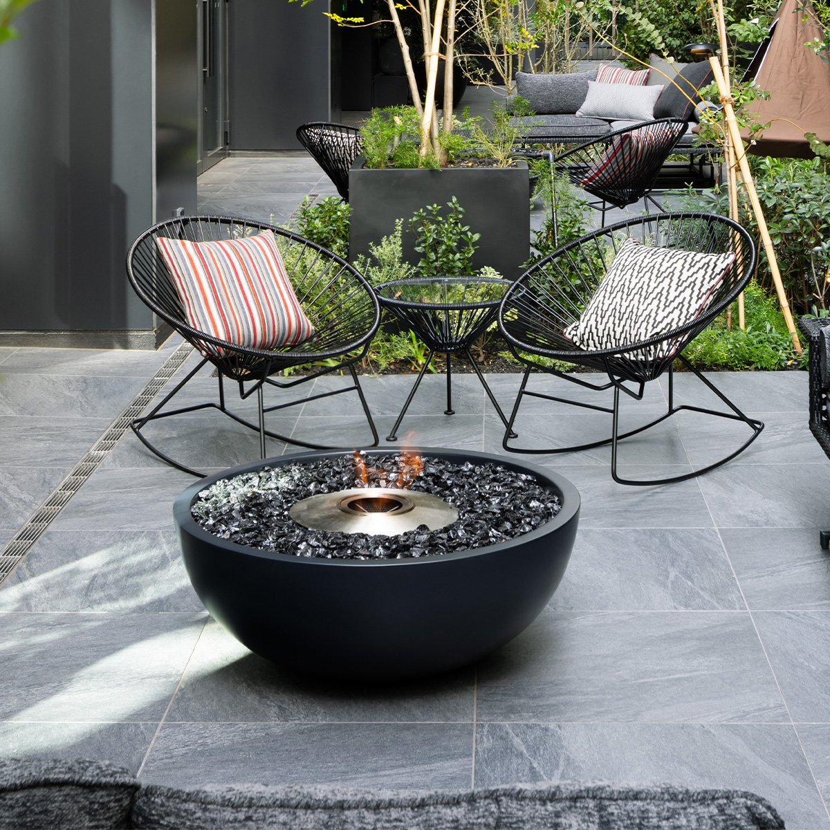 Metal Cement Finish Bowl Shape Gas Fire Pit Volcano 11-Hearthartsinn