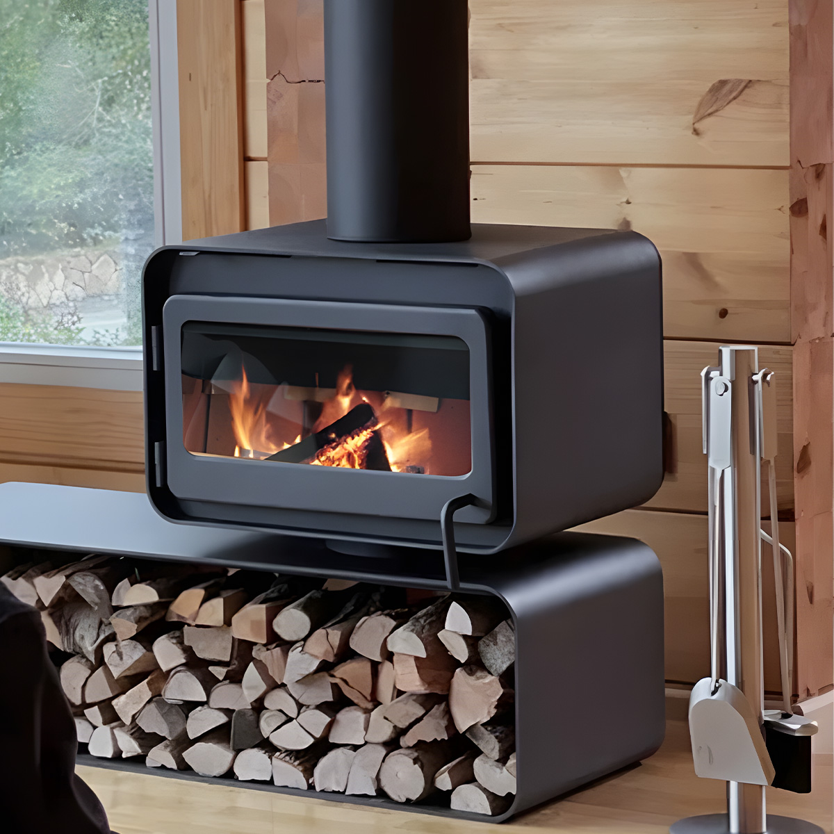 Simple Rotating Wood Burning Fireplace Wood Stove Ember 4-Hearthartsinn