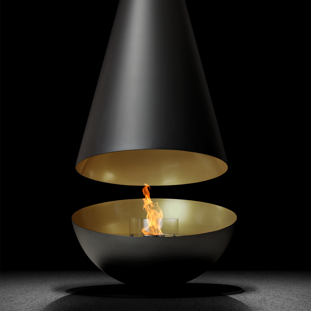 Luxury Hemispherical Suspended Fireplace Shine 7
