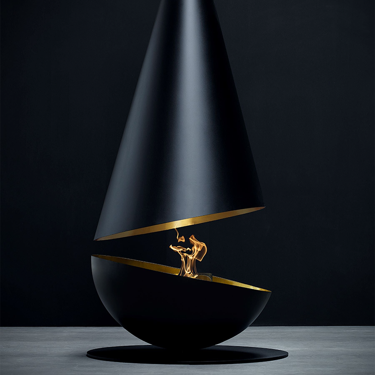 Luxury Hemispherical Suspended Fireplace Shine 7