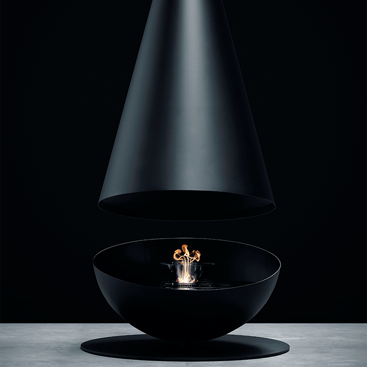 Luxury Hemispherical Suspended Fireplace Shine 7