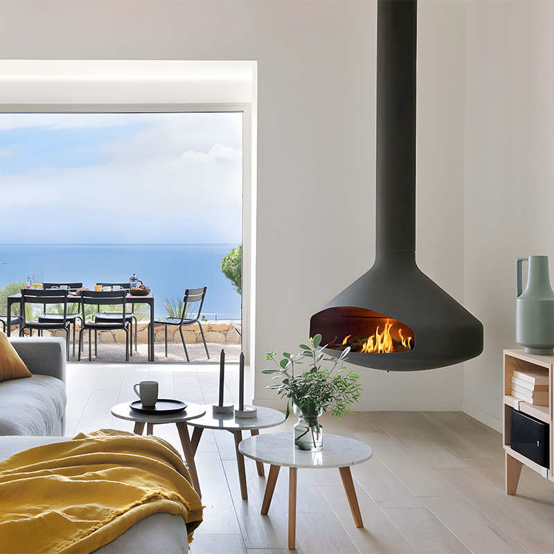 Luxury Hanging Trumpet-Shaped Real Fire Fireplace Shine 2