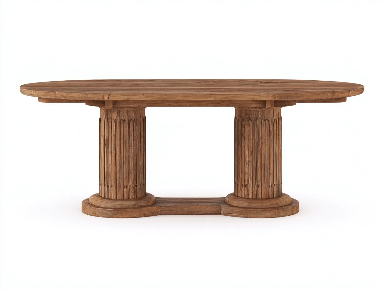 Tavolo da giardino - Legno - 200x100x75 cm - Marrone caldo - Stile rustico-Navianihome